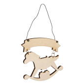 Ornament brad Craciun Calut lemn multicolor 10x1x11 cm