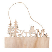 Decoratiune Craciun lemn multicolor II 21x1x14 cm