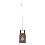 Ornament brad Craciun Saniuta lemn maro alb II 3x2x6 cm