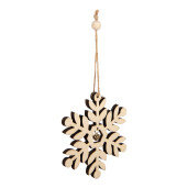 Ornament brad Craciun Fulg de Nea alb argintiu11x1x11 cm