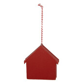 Ornament brad Craciun Casuta lemn multicolor 11x1x11 cm