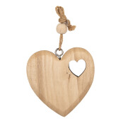 Ornament brad Mos Craciun lemn natur 8x2x8 cm