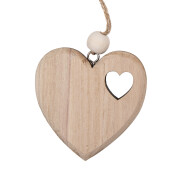 Ornament brad Mos Craciun lemn natur 10x2x10 cm