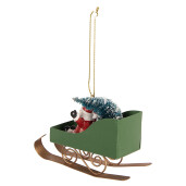Ornament brad Craciun Saniuta metal multicolor 10x3x8 cm