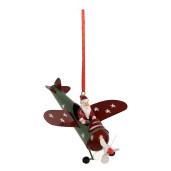 Ornament brad Craciun Saniuta metal multicolor Avion 13x11x5 cm