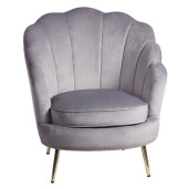 Fotoliu catifea gri 75 x 71 x 84 cm