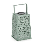 Felinar incarcare solara metal verde 14x14x20h