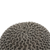 Puf impletit bumbac maro Gobi 50x50x35 cm