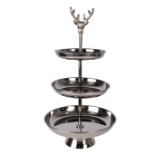 Platou supraetajat aluminiu argintiu Ren Ø 26x48 cm