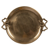 Tava decorativa aluminiu auriu 37x31x3 cm