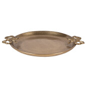 Tava decorativa aluminiu auriu 37x31x3 cm
