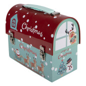 Cutie, pusculita Craciun metal multicolor 17x8x14 cm