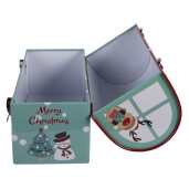 Cutie, pusculita Craciun metal multicolor 17x8x14 cm