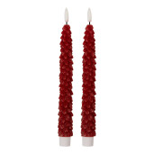 Set 2 lumanari cu led ceara rosie Ø 3x25 cm