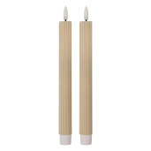 Set 2 lumanari cu led ceara bej Ø 2x25 cm