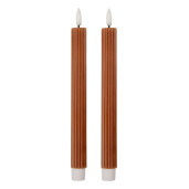 Set 2 lumanari cu led ceara maro Ø 2x25 cm
