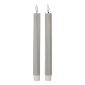 Set 2 lumanari cu led ceara gri Ø 2x25 cm