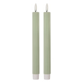Set 2 lumanari cu led ceara verde deschis Ø 2x25 cm