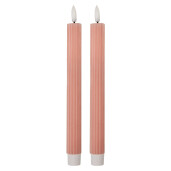 Set 2 lumanari cu led ceara roz Ø 2x25 cm