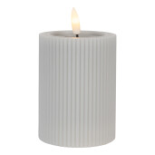 Lumanare ceara gri cu led Ø 8x13 cm