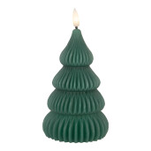 Lumanare Bradut ceara verde cu led Ø 8x17 cm