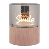 Candela cu led plastic maro Ø 8x10 cm