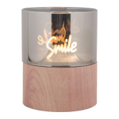 Candela cu led plastic maro Ø 8x10 cm