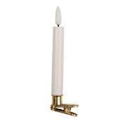 Set 10 Lumanari ornamente brad Craciun ceara alba led Ø 2x14 cm