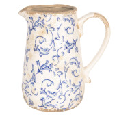 Carafa decorativa ceramica alba albastra 17x12x18 cm, 1000 ml