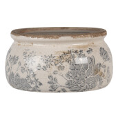 Ghiveci flori ceramica bej gri Ø 16x8 cm