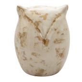 Figurina Bufnita ceramica bej 14x10x17 cm