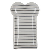 Farfurie ceramica gri alba 10x17x2 cm