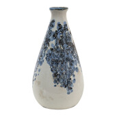 Vaza ceramica alba albastra 11x21 cm