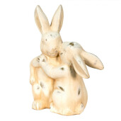 Figurine Iepurasi ceramica bej 20x10x25 cm