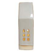 Casuta decorativa portelan bej 8x5x18 cm