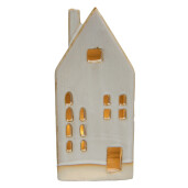 Casuta decorativa portelan bej 8x5x18 cm