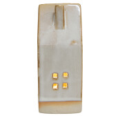 Casuta decorativa portelan bej 5x5x12 cm