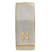 Casuta decorativa portelan bej 5x5x12 cm