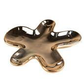 Set 2 boluri decorative portelan auriu 13x12x1 cm