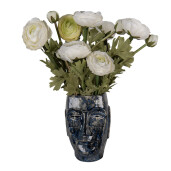 Set 2 ghivece flori ceramica albastra Face 17x14x21 cm