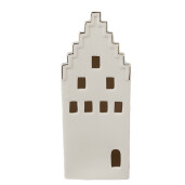 Casuta decorativa portelan bej 8x8x20 cm