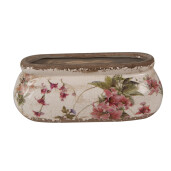 Ghiveci flori ceramica multicolora Flowers 18x7x7 cm