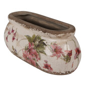 Ghiveci flori ceramica multicolora Flowers 18x7x7 cm
