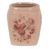Ghiveci flori ceramica roz verde 14x14x16 cm