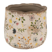 Ghiveci flori ceramica multicolora Flower 14x12 cm