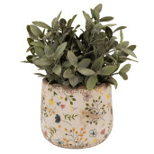 Ghiveci flori ceramica multicolora Flower 14x12 cm
