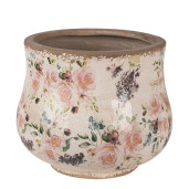 Ghiveci flori ceramica multicolora Roses 18x15 cm