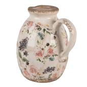 Carafa decorativa ceramica multicolora Flower 17x13x18 cm