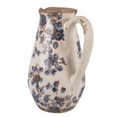 Carafa decorativa ceramica bej albastra 17x13x22 cm