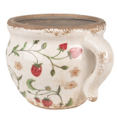 Ghiveci flori ceramica multicolora Capsuni 17x14x12 cm